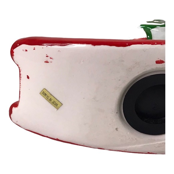 Vtg Holiday Ceramic Rocking Horse Piggy Bank Taiwan Cottagecore Christmas - Picture 4 of 8